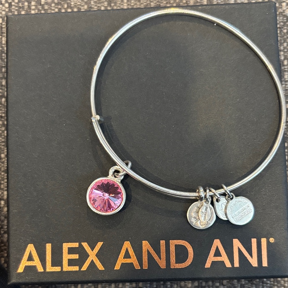 Alex and Ani October birthstone charm bracelet